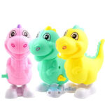 Colorful Cute Dinosaur Toy with Key Winding UP and Moving Wheels