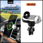 LDNIO MA02 Auto-Clamping Car Phone Holder with 15W Wireless Charging and Type-C Compatibility