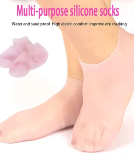 Silicone Jelly Socks Gel Moisturizing Socks Foot Care Protector Silicone Moisturizing Gel Heel Socks 1 Pair / Silicone Heel Pad Waterproof For Foot Care / Multi-purpose Socks