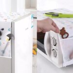 Oven Cover and Fridge Cover Kitchen Microwave cover Waterproof Oil Dust Double Pockets Microwave cover Oven Cover and fridge cover
