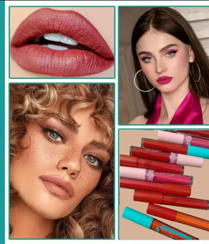 Pack of 6 High Pigment Long Lasting Matte Lipgloss Soft & Matte Texture Hydrating Lipgloss (Random Color)