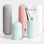 Portable Toothbrush Holder Case Toothpaste Storage Cup Household Travel (random color)