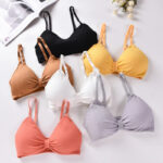 V Cup Light Padded Korean Style Women's Cotton Seamless Bra