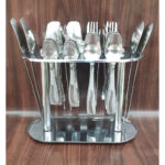 37pcs Stainless Steel Spoons Forks Cutlery Set With Holder Stand High Quality